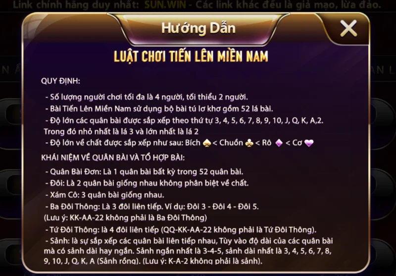 Luat choi tien len mien nam