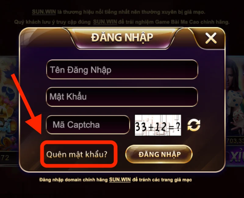 Quen mat khau sunwin login